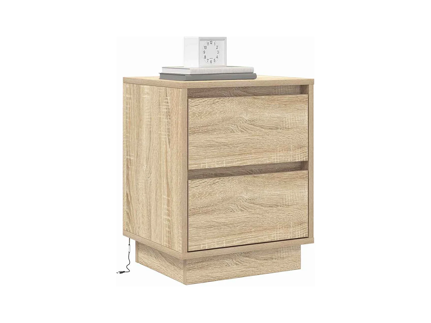 Mesita de Noche | Armario de Noche 2 uds con cajón Roble Sonoma 39x34.5x50 cm