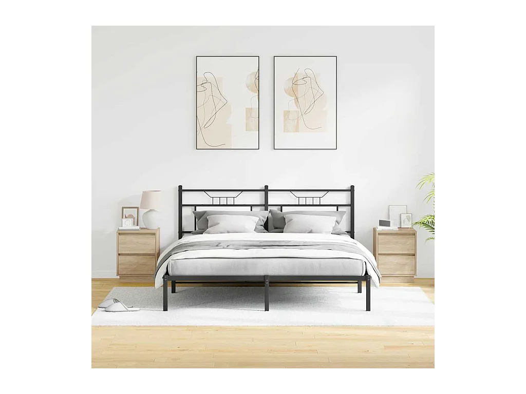 Mesita de Noche | Armario de Noche 2 uds con cajón Roble Sonoma 39x34.5x50 cm