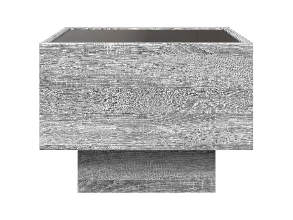 Mesa de centro | Mesa auxiliar con Infinity LED gris Sonoma 40x40x30 cm