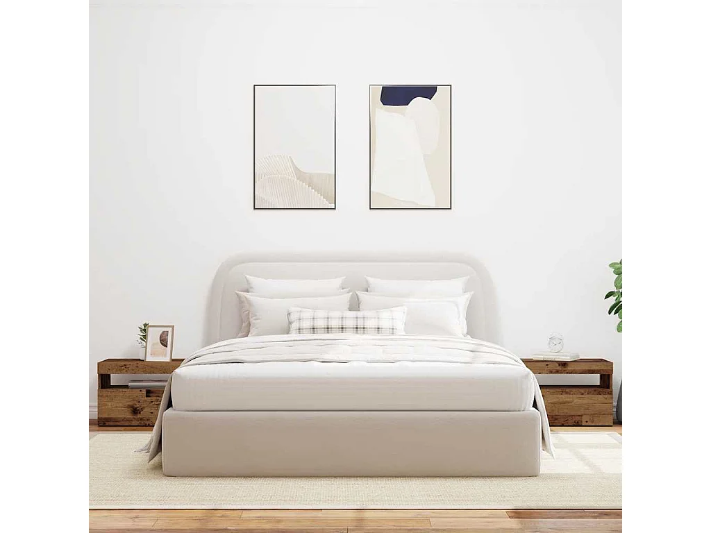 Nachttisch-Beistelltisch mit LED-Leuchten Altholz-Optik 60x35x40 cm SHL29232