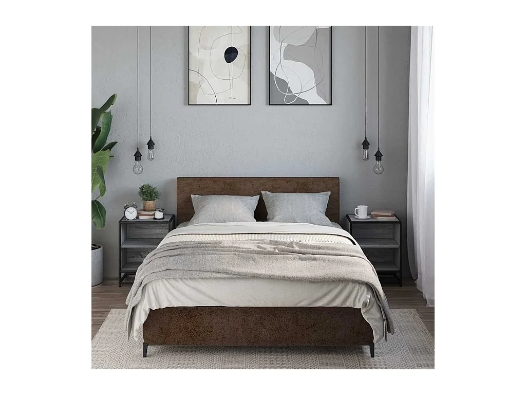 Mesitas de noche | Mesilla de noche 2 uds madera ingeniería gris sonoma 40x31x50 cm