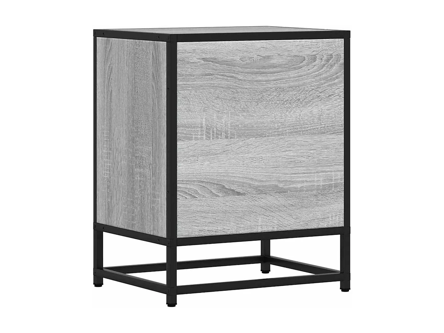 Nachttisch 2er Set-Beistelltisch-Nachttischkommode Grau Sonoma 40x31x50 cm Holzwerkstoff Metall SHL15312