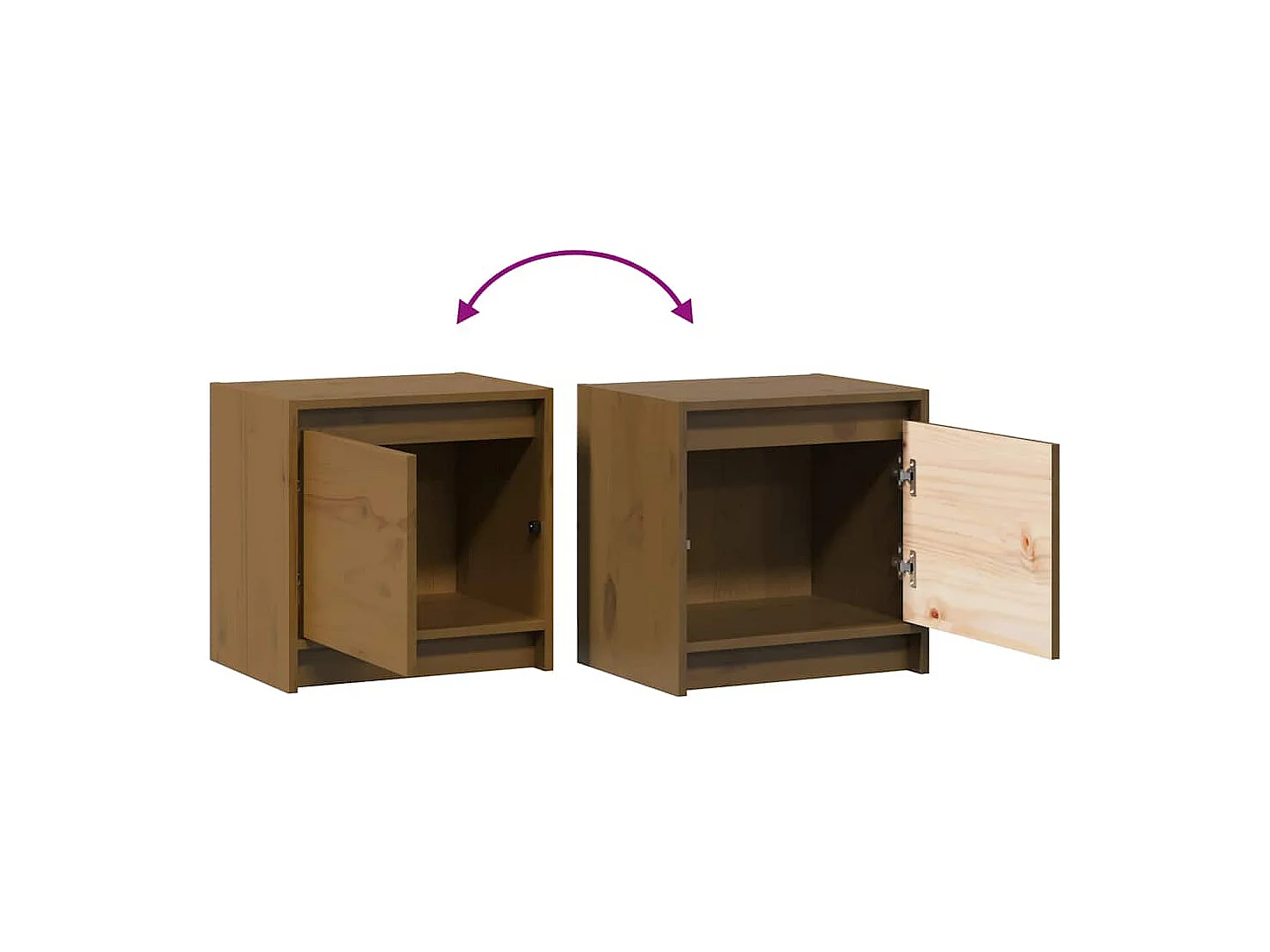 Tables de chevet-Tables de nuit 2 pcs Marron miel 40x30,5x40 cm Bois de pin