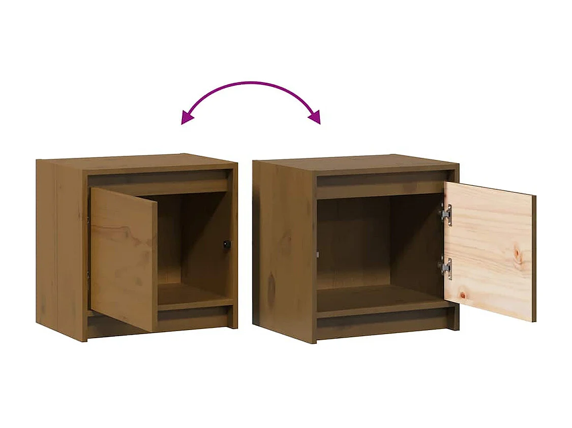 Tables de chevet-Tables de nuit 2 pcs Marron miel 40x30,5x40 cm Bois de pin