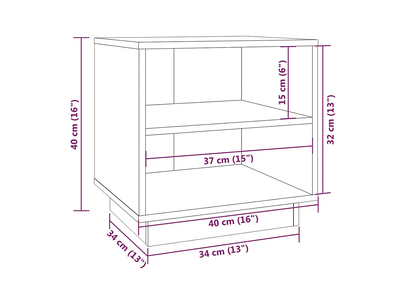 Mesitas de noche | Mesilla de noche 2 uds madera maciza de pino blanco 40x34x40 cm