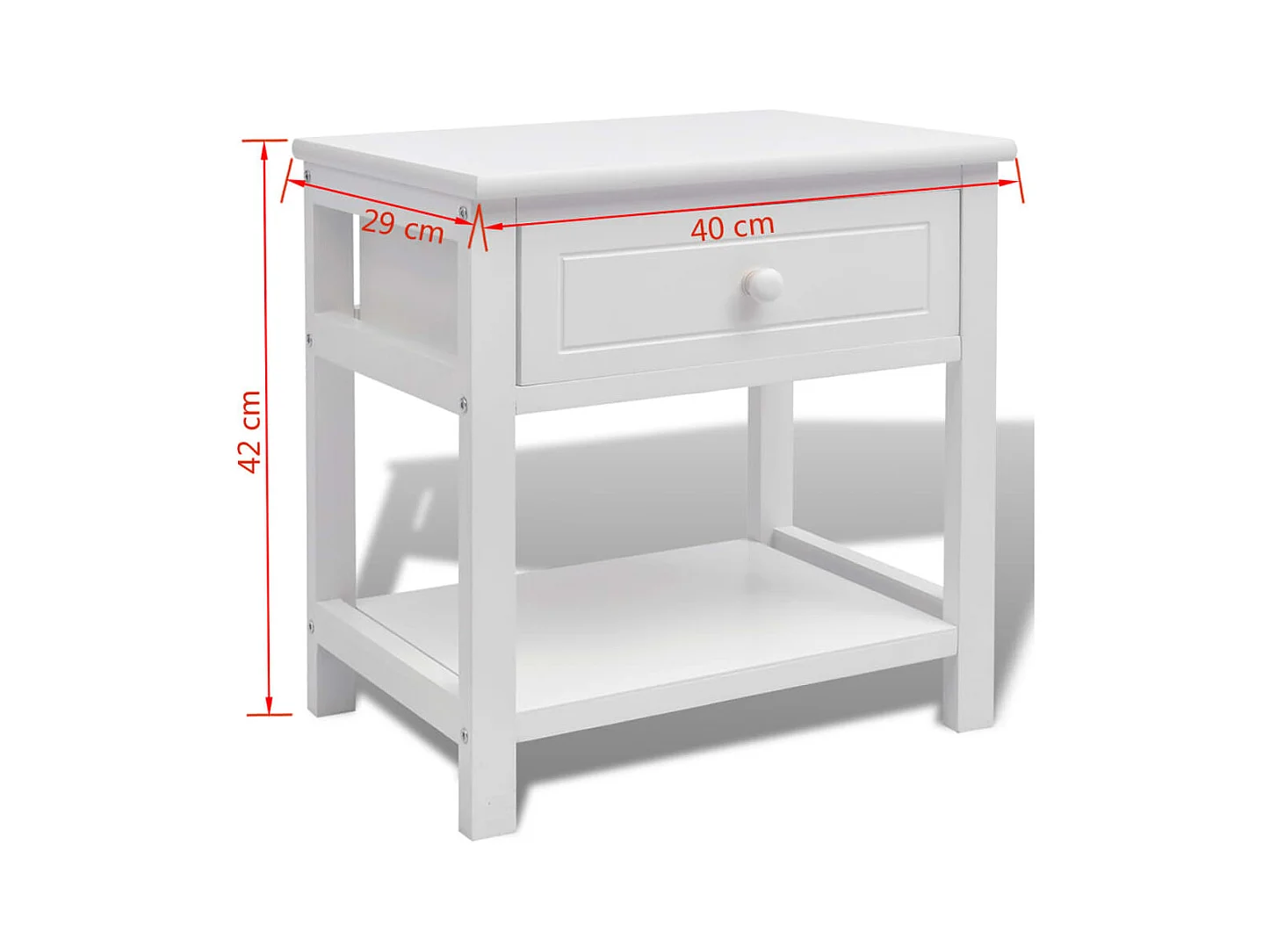 Mesita de noche | Mesilla de noche de madera blanca