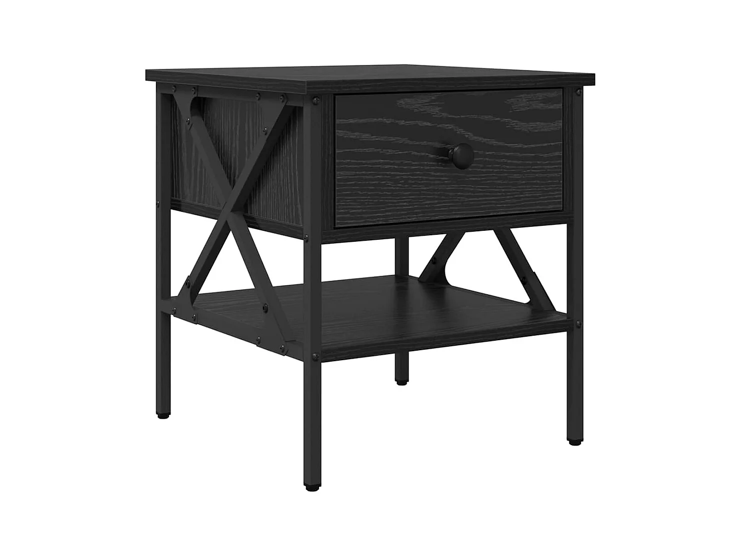 Mesita de Noche | Armario de Noche | Mesilla de noche con cajón Roble negro 40x42x45 cm