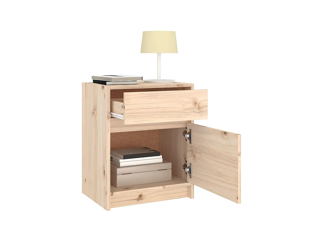 Mesitas de noche | Mesilla de noche 2 uds madera maciza de pino 40x31x50 cm