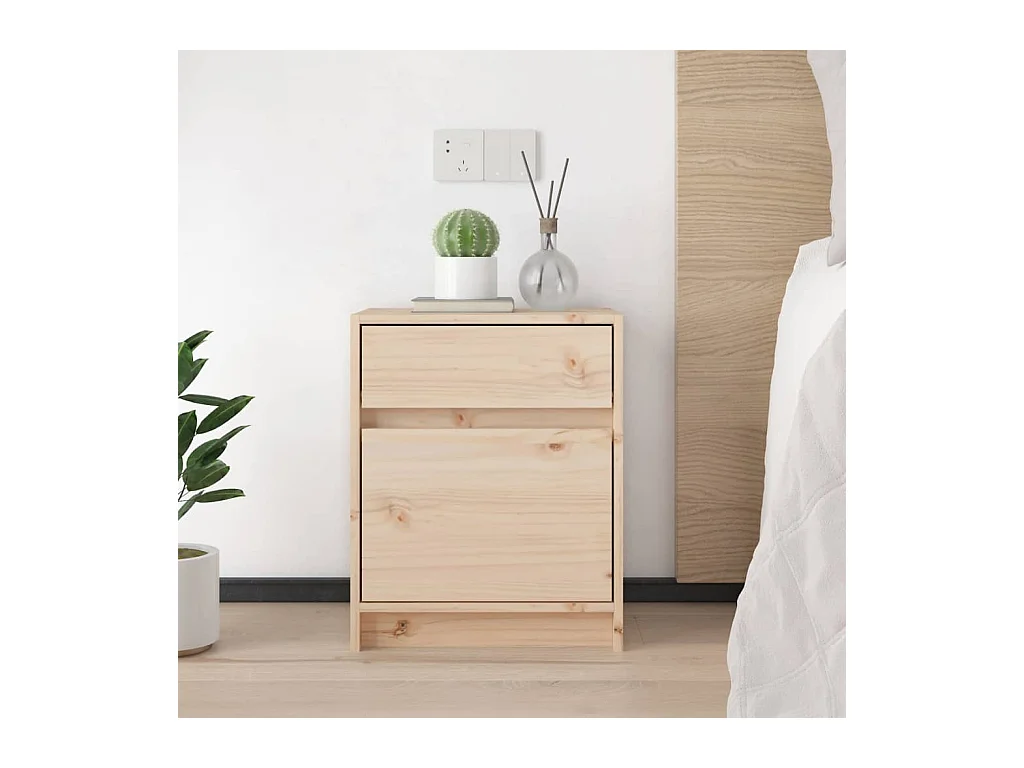 Mesitas de noche | Mesilla de noche 2 uds madera maciza de pino 40x31x50 cm