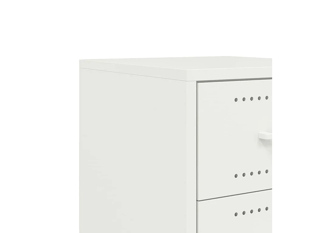 Nachttisch-Beistelltisch-Nachtschrank Weiß 36x39x59 cm Stahl SHL58798