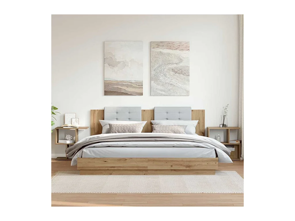 Mesitas de noche | Mesilla de noche 2 uds madera ingeniería roble 50x30x51,5 cm