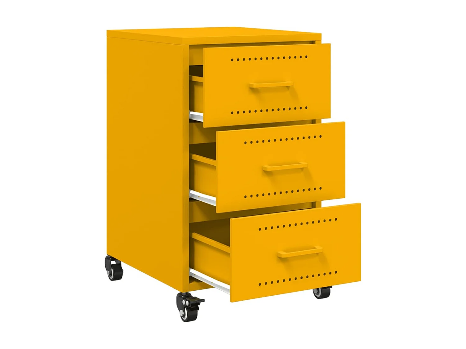 Nachttisch-Beistelltisch-Nachtschrank Senfgelb 36x39x59 cm Stahl SHL30596