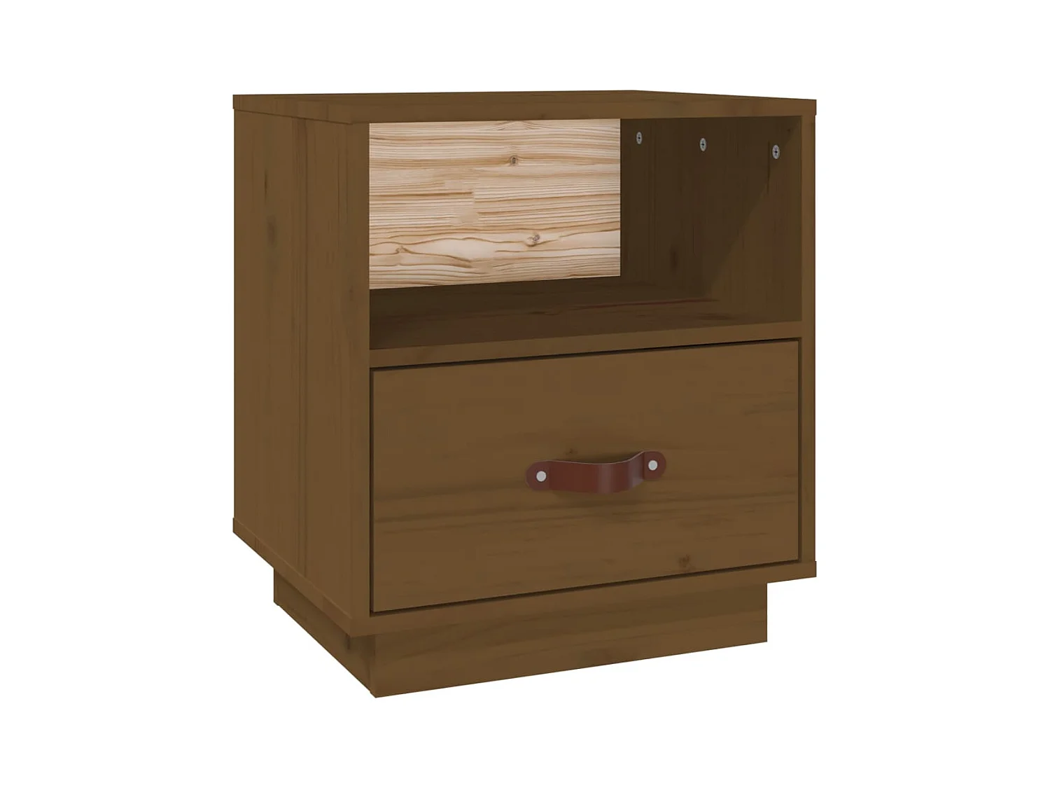 Mesita de noche | Mesilla de noche madera maciza de pino marrón miel 40x34x45 cm