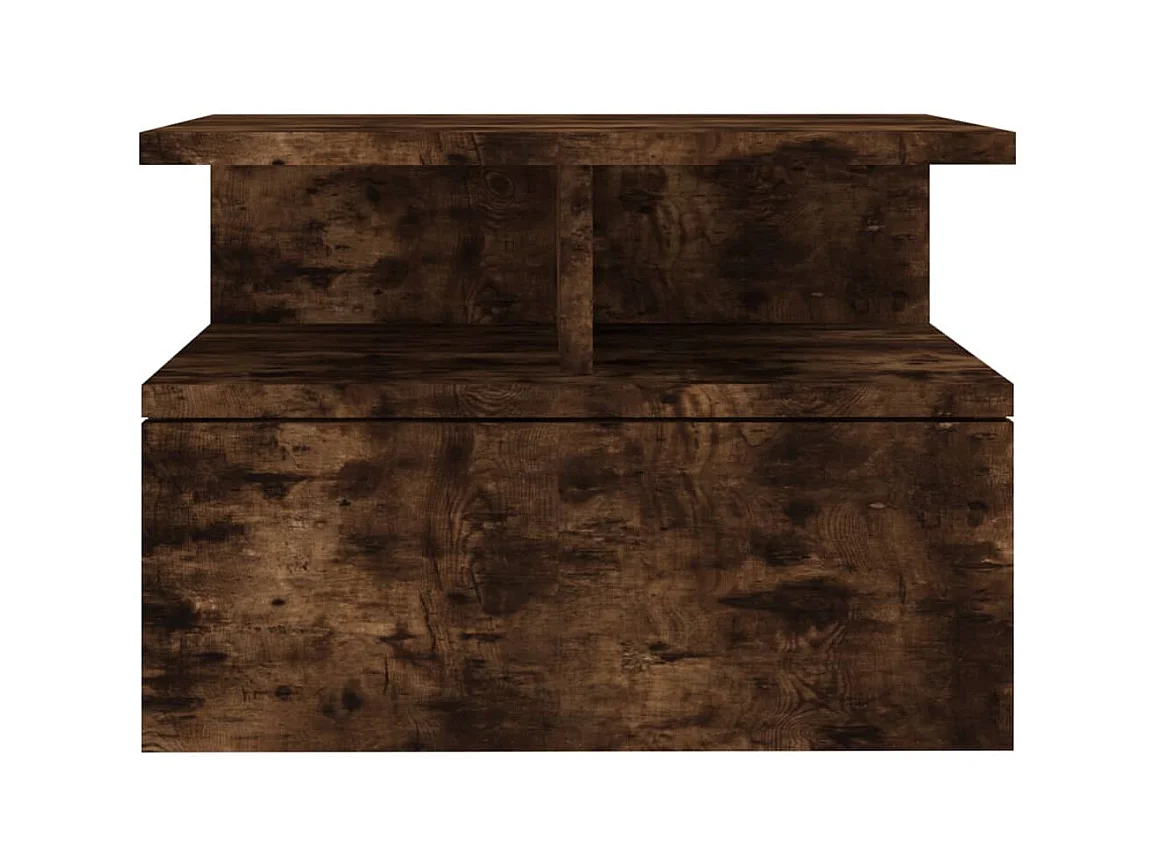 Mesita de noche | Mesilla de noche flotante madera roble ahumado 40x31x27 cm