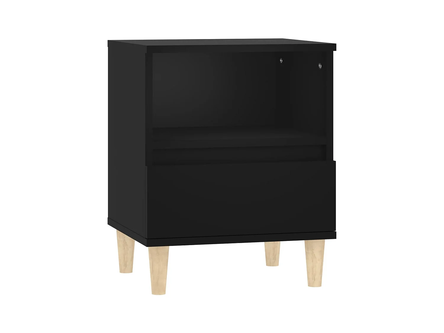 Tables de chevet lot de 2 avec compartiments ouverts Noir 40x35x50 cm