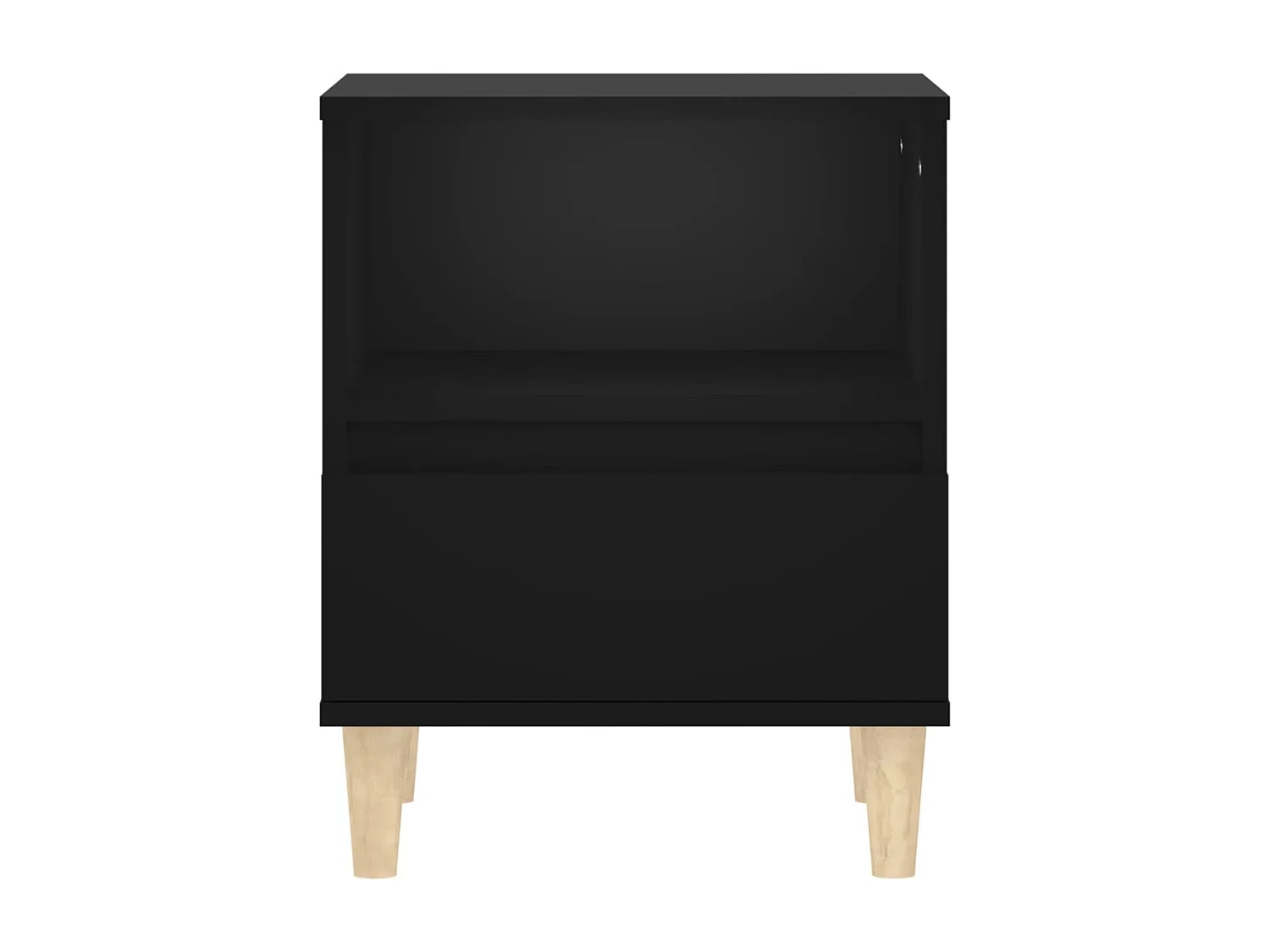 Nachttisch 2er Set-Beistelltisch-Nachttischkommode Schwarz 40x35x50 cm SHL59883