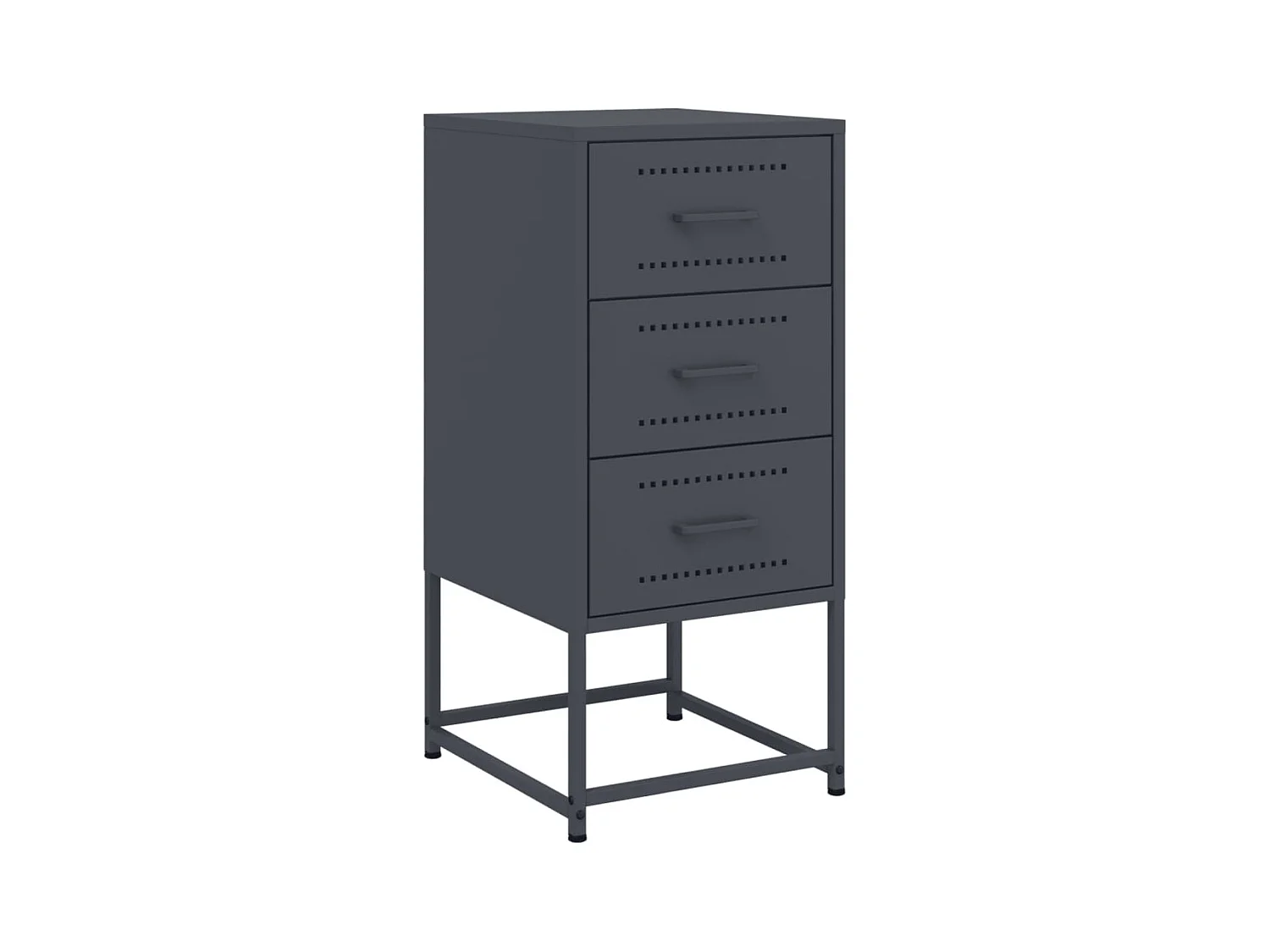 Tables de chevet lot de 2 avec rangement anthracite 36x39x78 cm acier