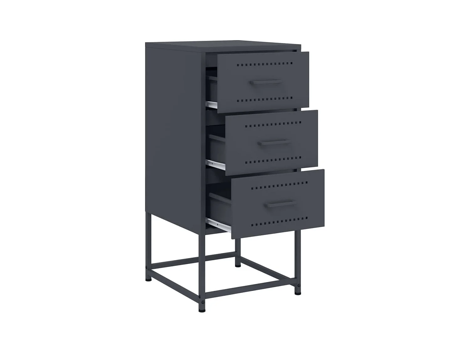 Tables de chevet lot de 2 avec rangement anthracite 36x39x78 cm acier