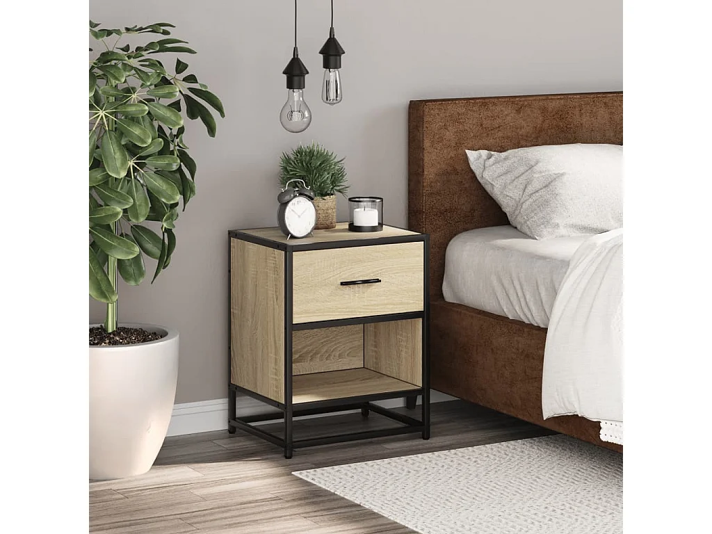 Nachttisch-Beistelltisch Sonoma-Eiche 40x31x50 cm Holzwerkstoff SHL51701