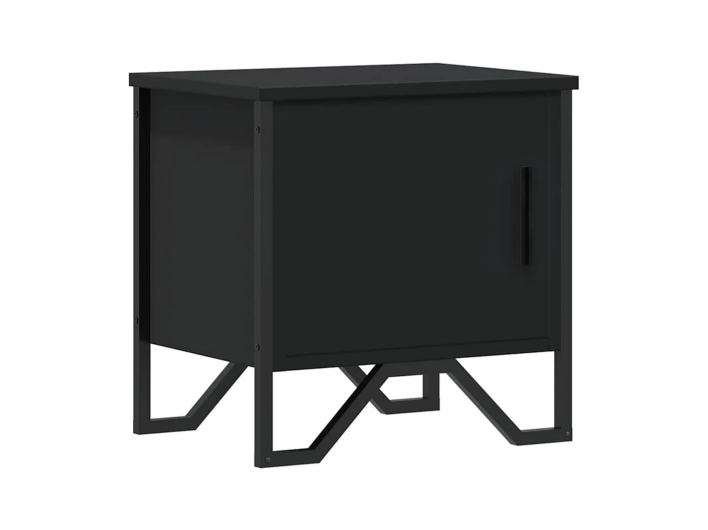 Mesita de noche | Mesilla de noche madera contrachapada negro 40x30x40 cm