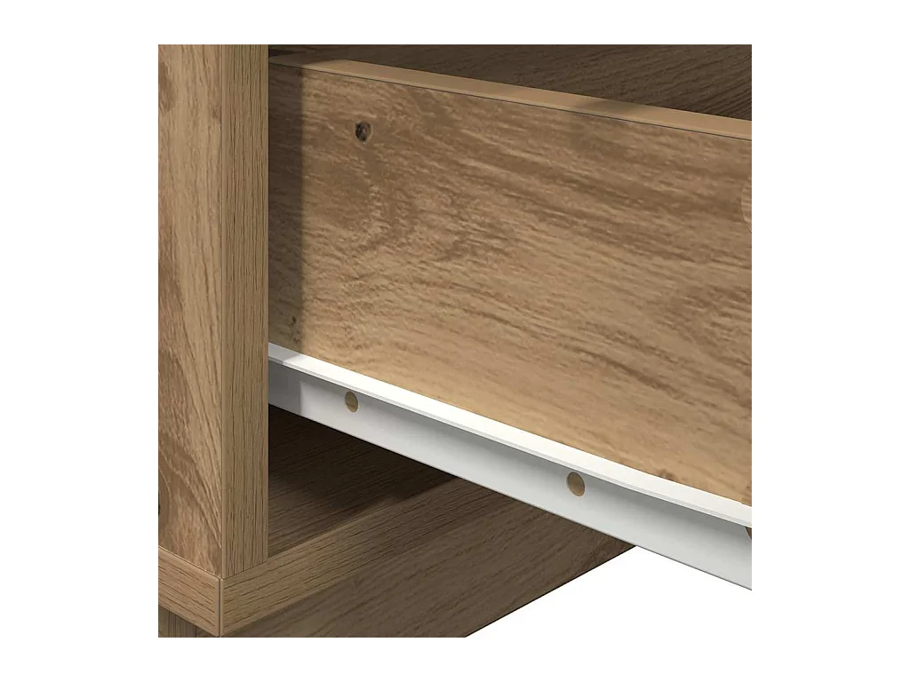 Table de chevet-Table d'appoint avec tiroir chêne artisanal 70x36x40.5 cm