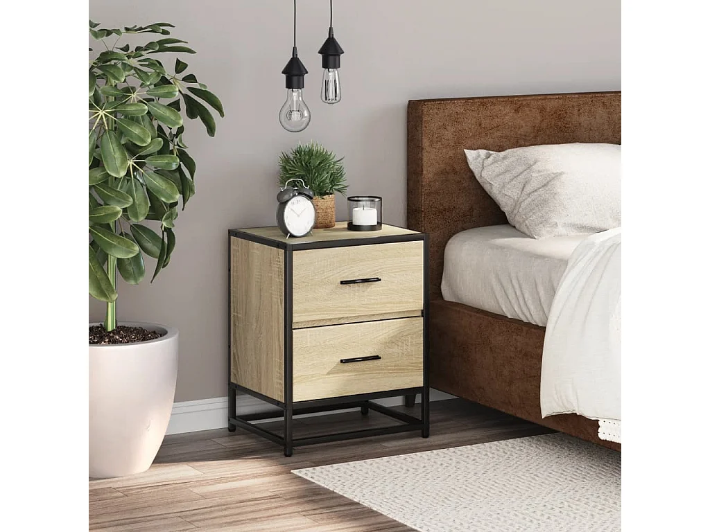 Nachttisch-Beistelltisch Sonoma-Eiche 40x31x50 cm Holzwerkstoff SHL18984