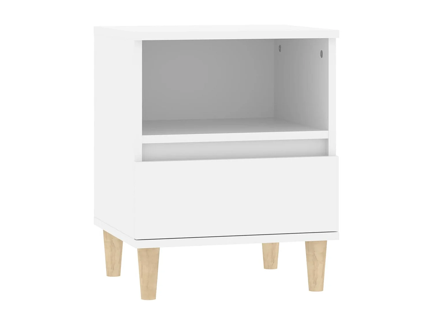 Nachttisch 2er Set-Beistelltisch-Nachttischkommode Weiß 40x35x50 cm SHL55034