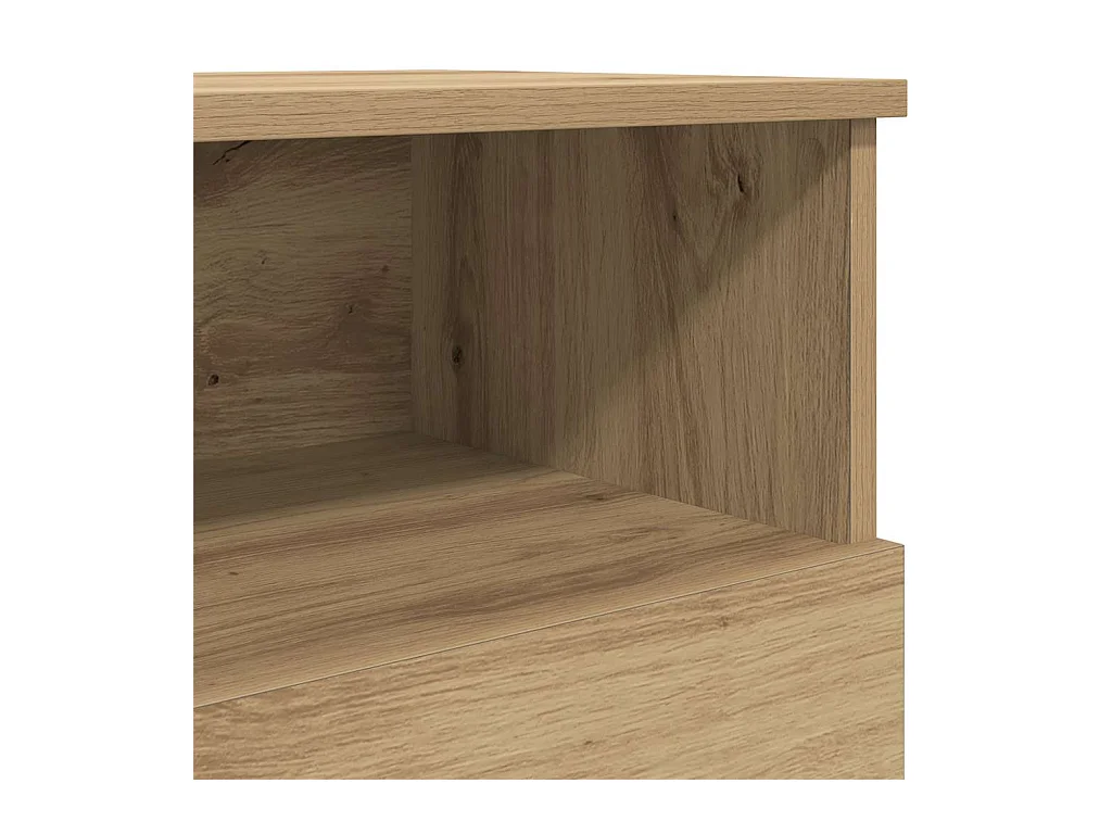 Tables de chevet lot de 2 avec rangement chêne artisanal bois d'ingénierie