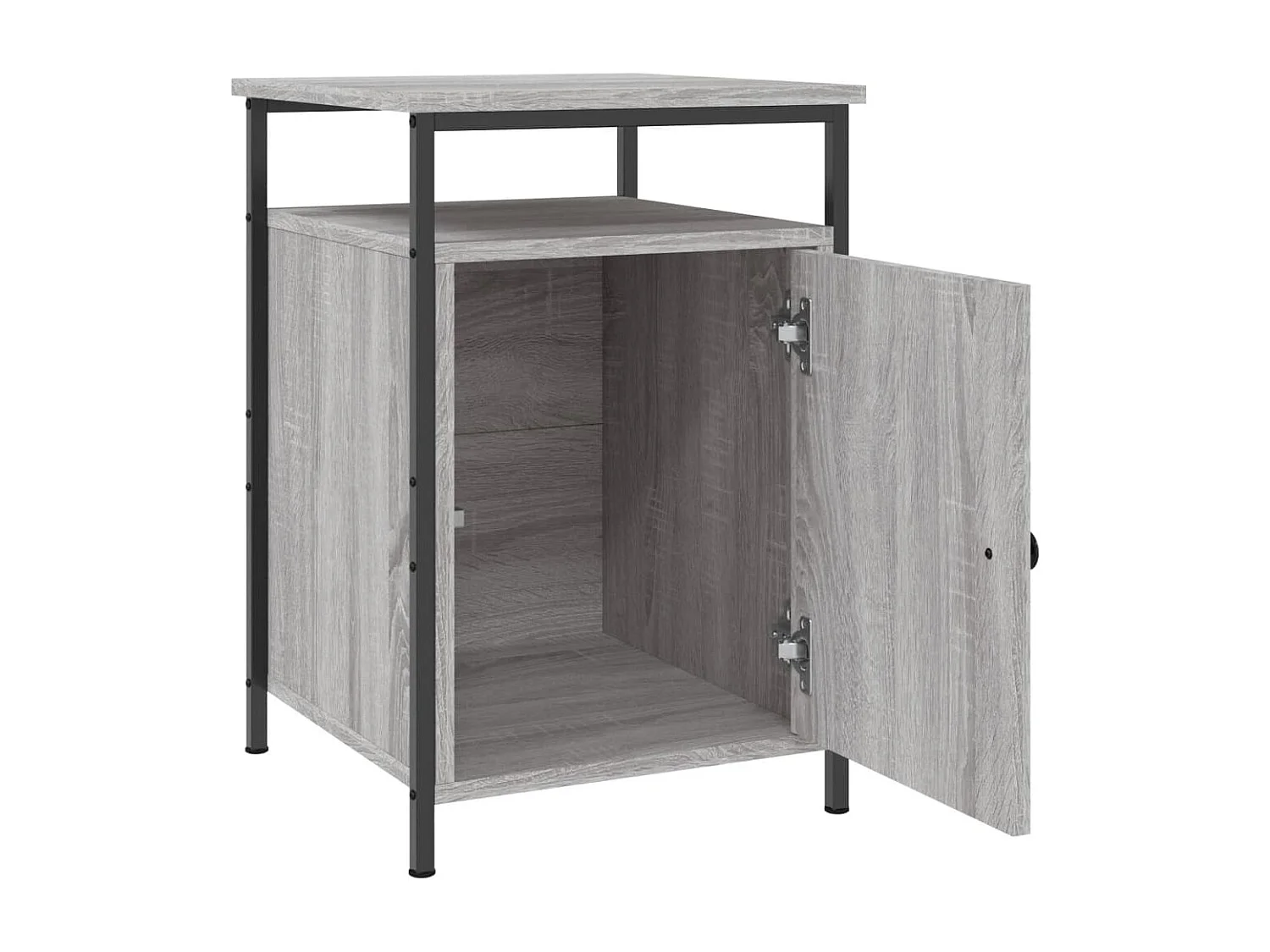 Nachttisch 2er Set-Beistelltisch-Nachttischkommode Grau Sonoma 40x42x60 cm Holzwerkstoff SHL56701
