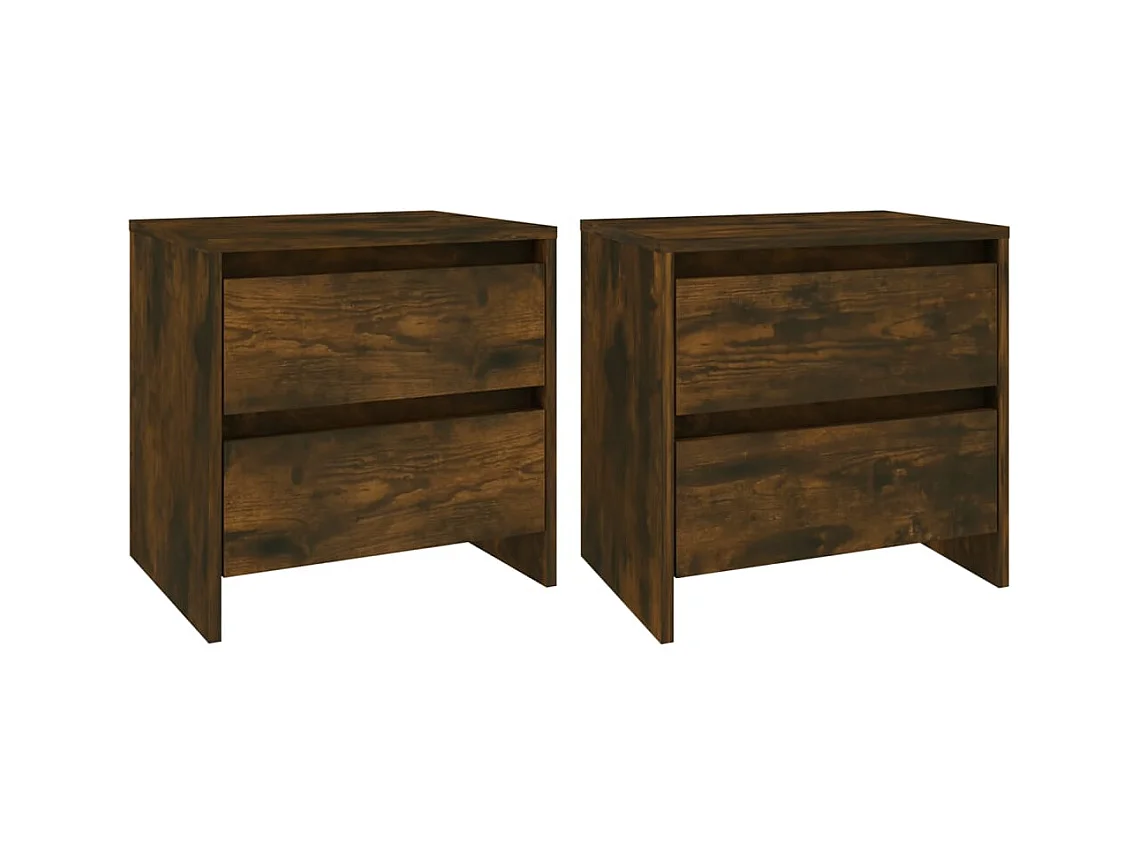 Tables de chevet lot de 2 chêne fumé 45x34,5x44,5cm bois ingénierie