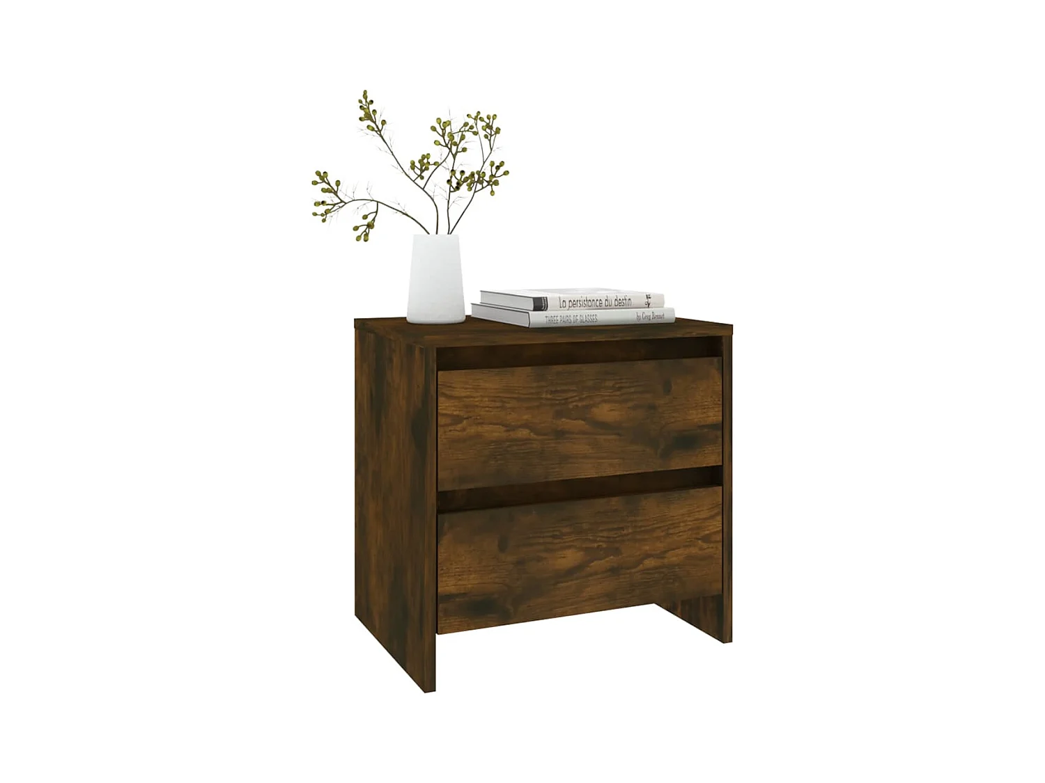 Tables de chevet lot de 2 chêne fumé 45x34,5x44,5cm bois ingénierie