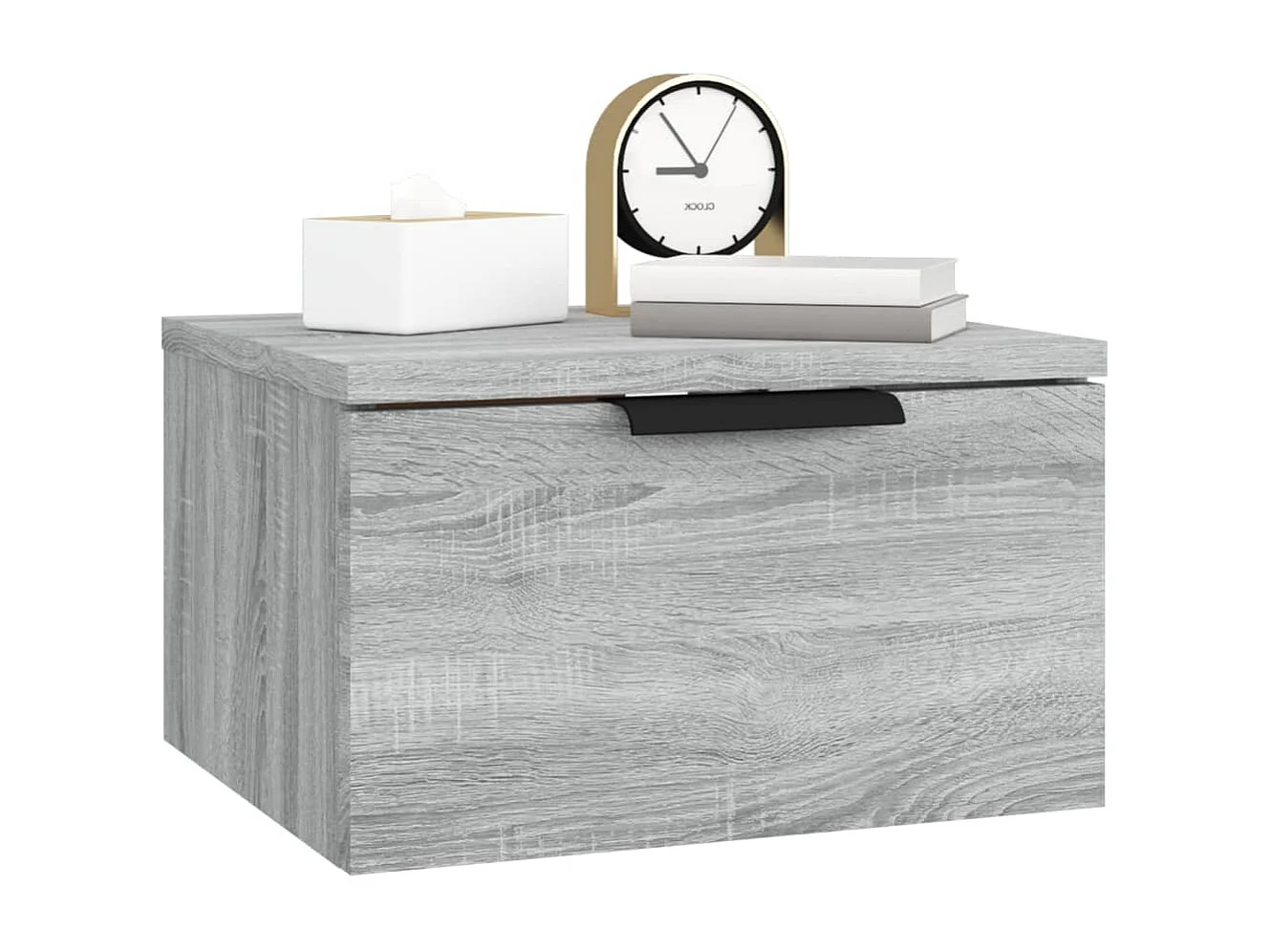 Mesita de noche | Mesilla de noche de pared 2 uds color gris Sonoma 34x30x20 cm