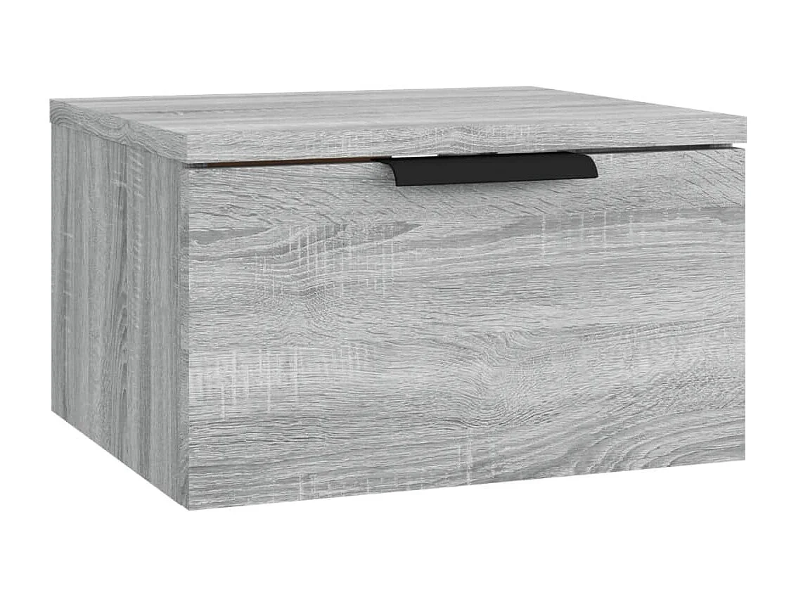 Mesita de noche | Mesilla de noche de pared 2 uds color gris Sonoma 34x30x20 cm