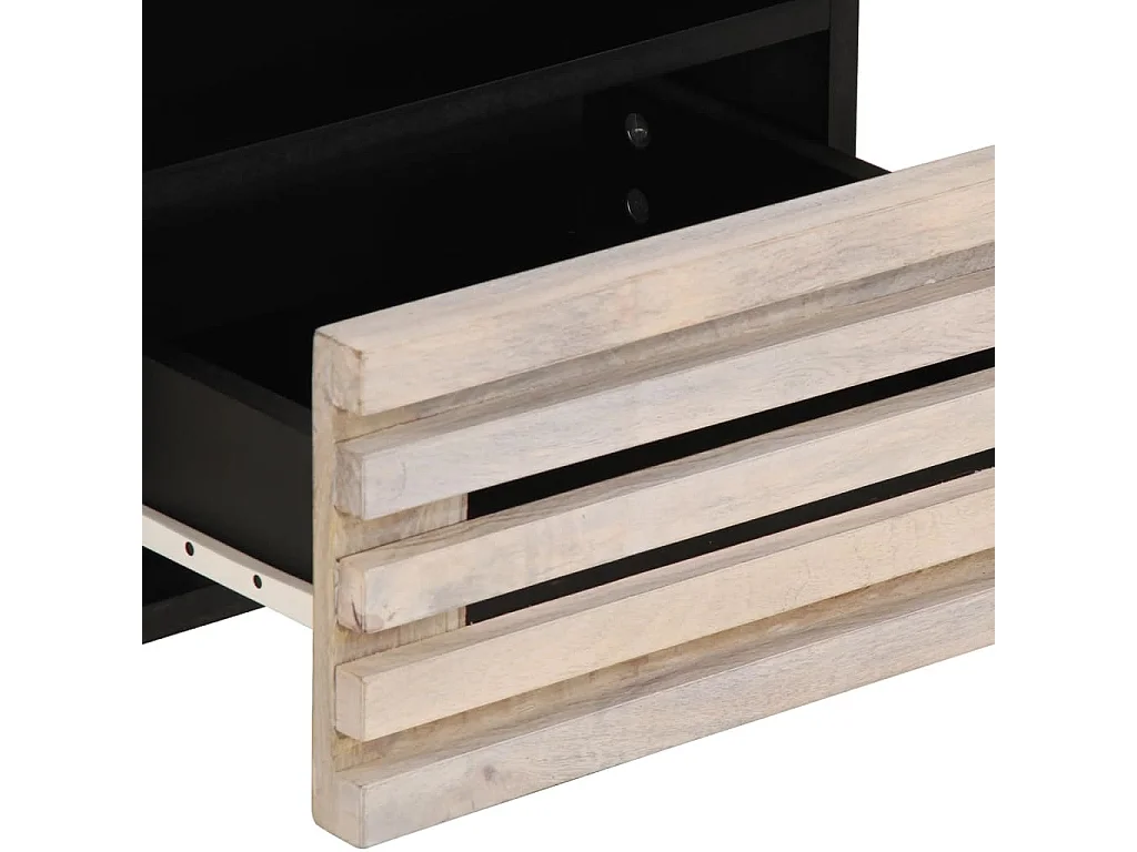 Nachtkastje Set van 2 | Bijzettafel Modern 40x34x46 cm massief gebleekt mangohout