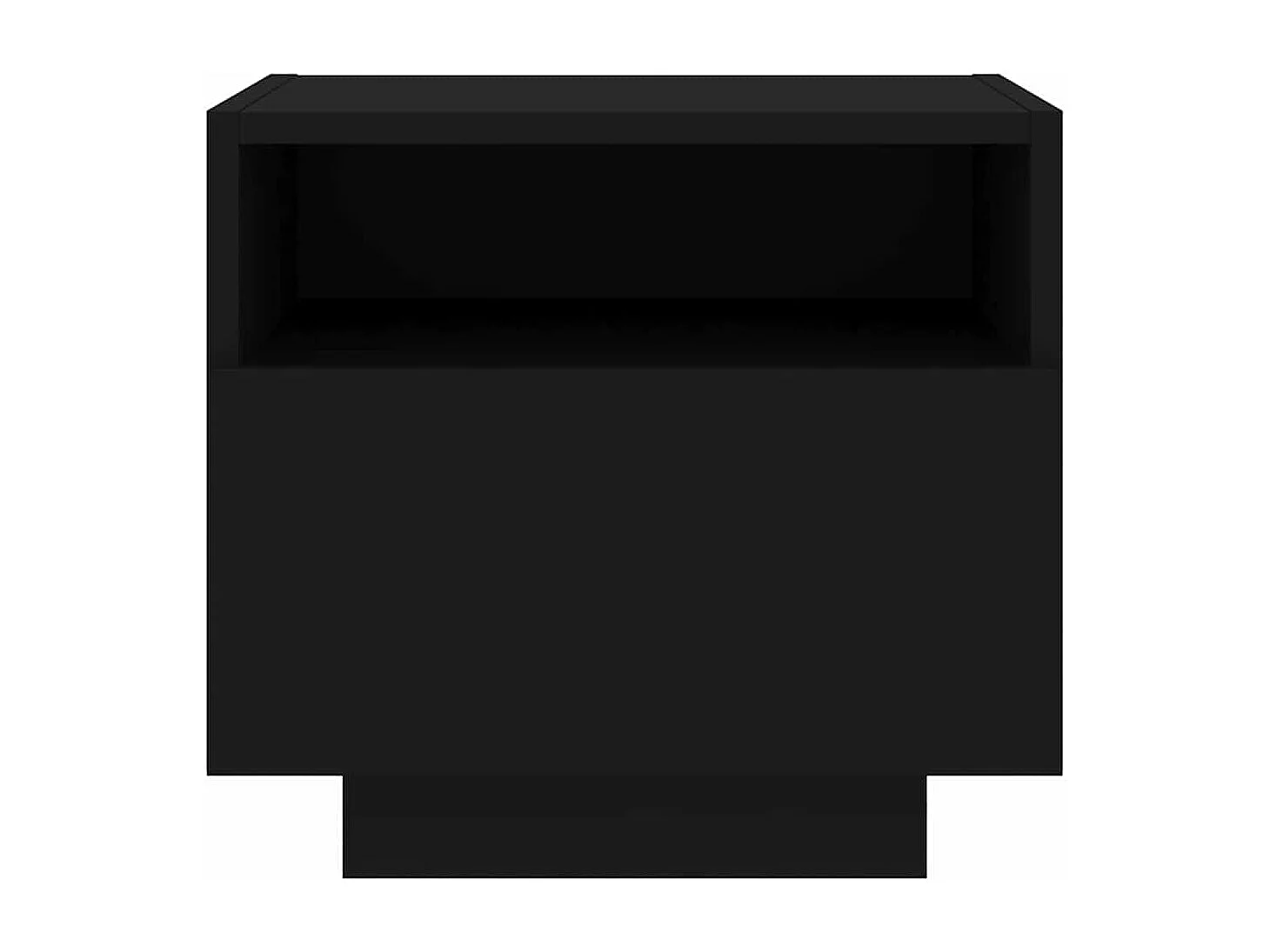 Nachttisch-Beistelltisch-Nachtschrank mit LED-Leuchten Schwarz 40x39x37 cm SHL96400