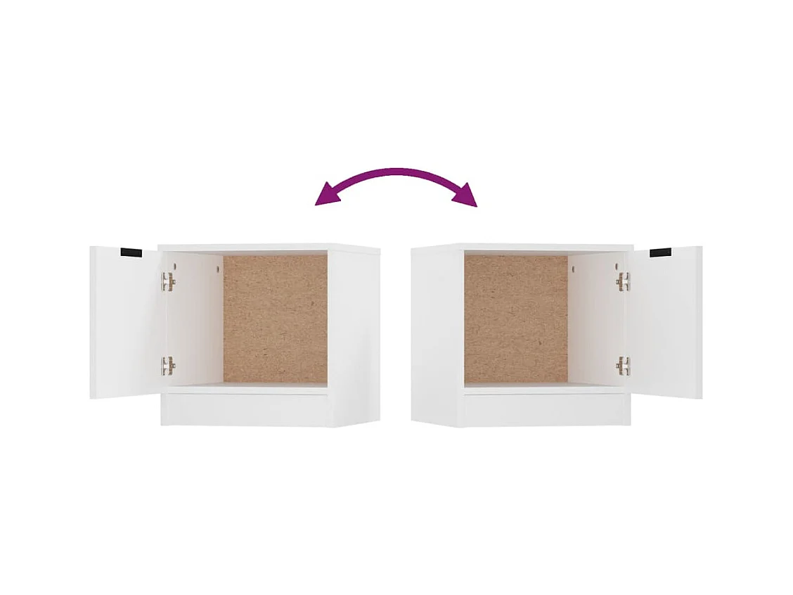 Mesitas de noche | Mesilla de noche 2 unidades color blanco 40x39x40 cm