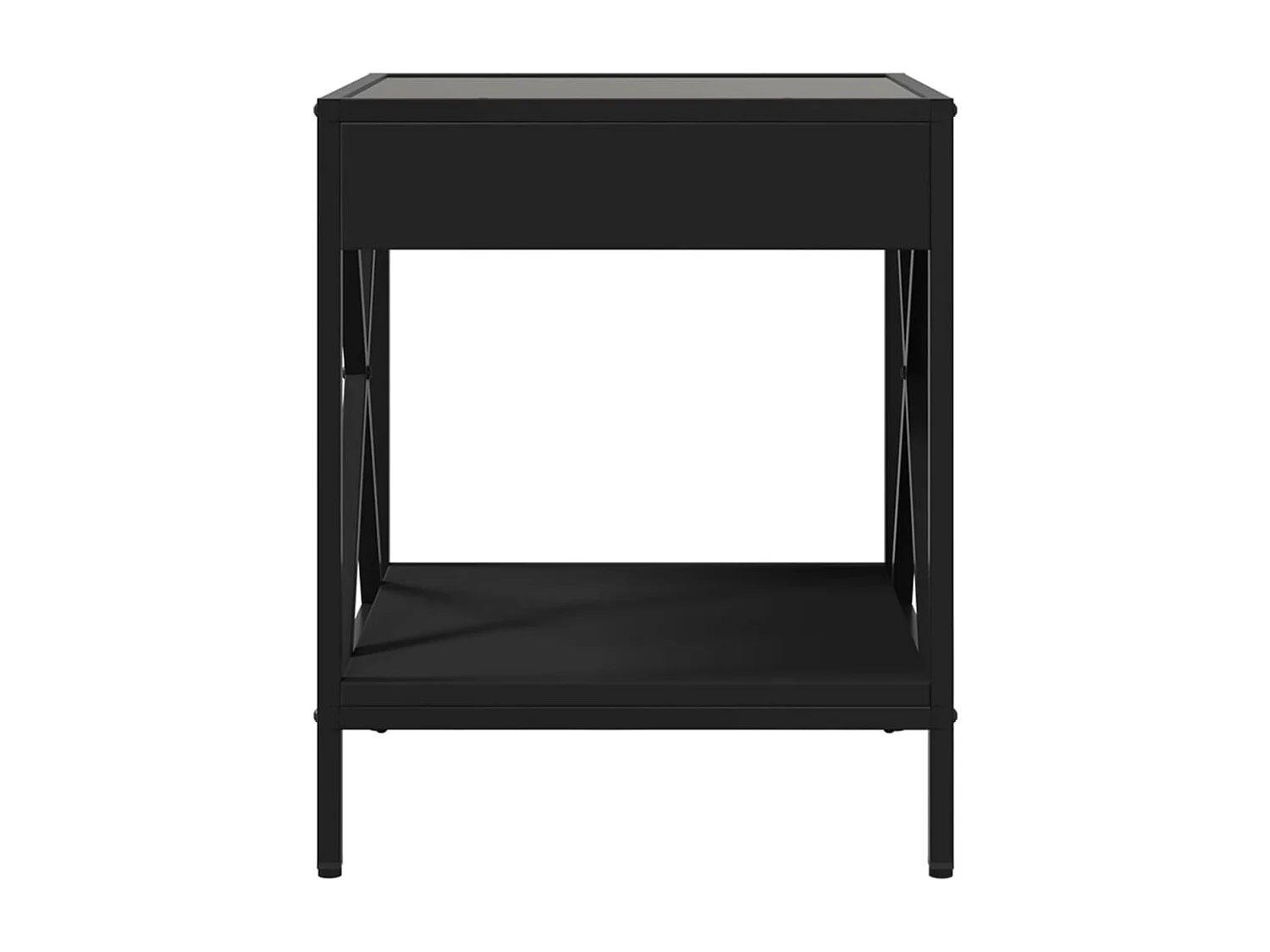 Nachttisch-Beistelltisch mit Infinity-LED Schwarz 40x40x49 cm SHL80430