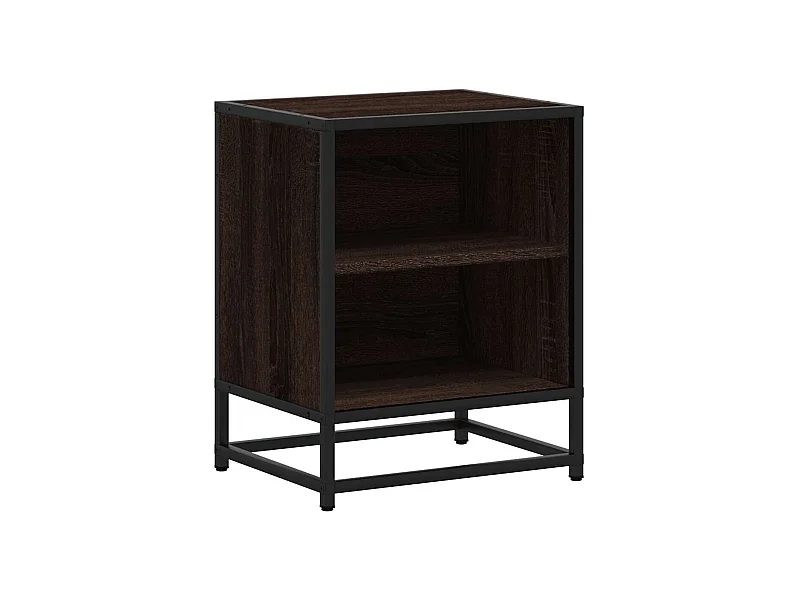 Table de chevet-Table d'appoint chêne marron 40x31x50cm bois d'ingénierie métal