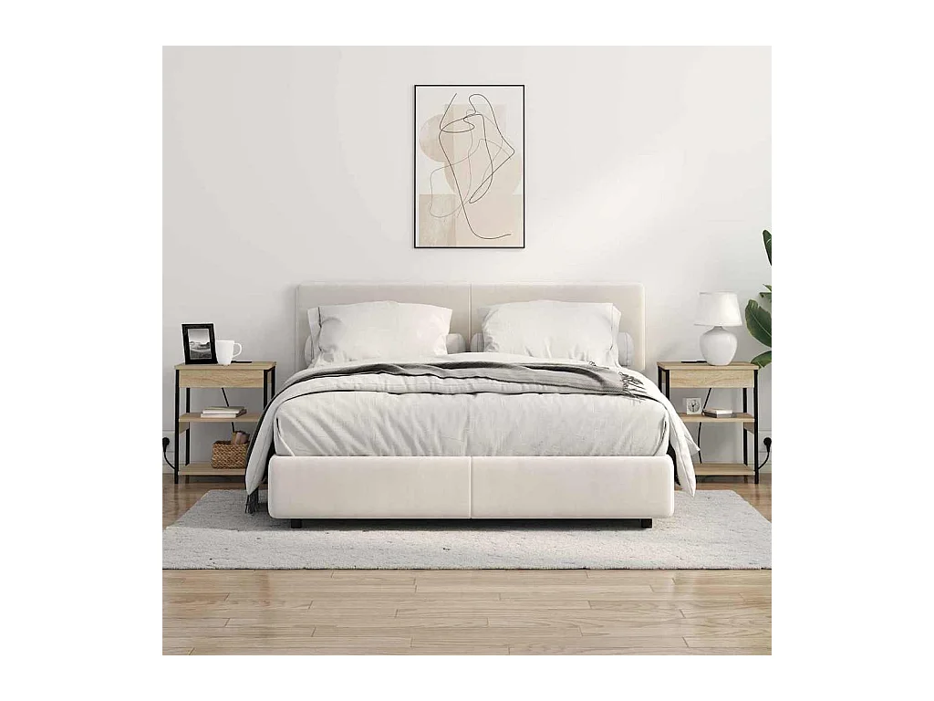 Mesita de Noche | Mesa auxiliar | Armario de Noche 2 uds. Roble Sonoma Madera contrachapada