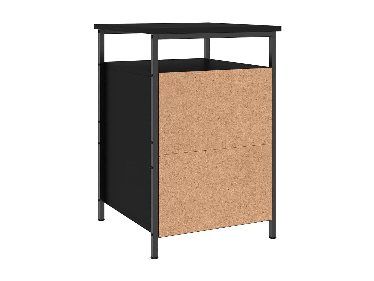 Mesitas de noche | Mesilla de noche 2 uds madera contrachapada negro 40x42x60 cm