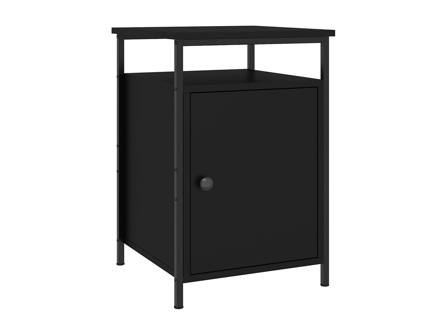 Nachttisch 2er Set-Beistelltisch-Nachttischkommode Schwarz 40x42x60 cm Holzwerkstoff SHL51363