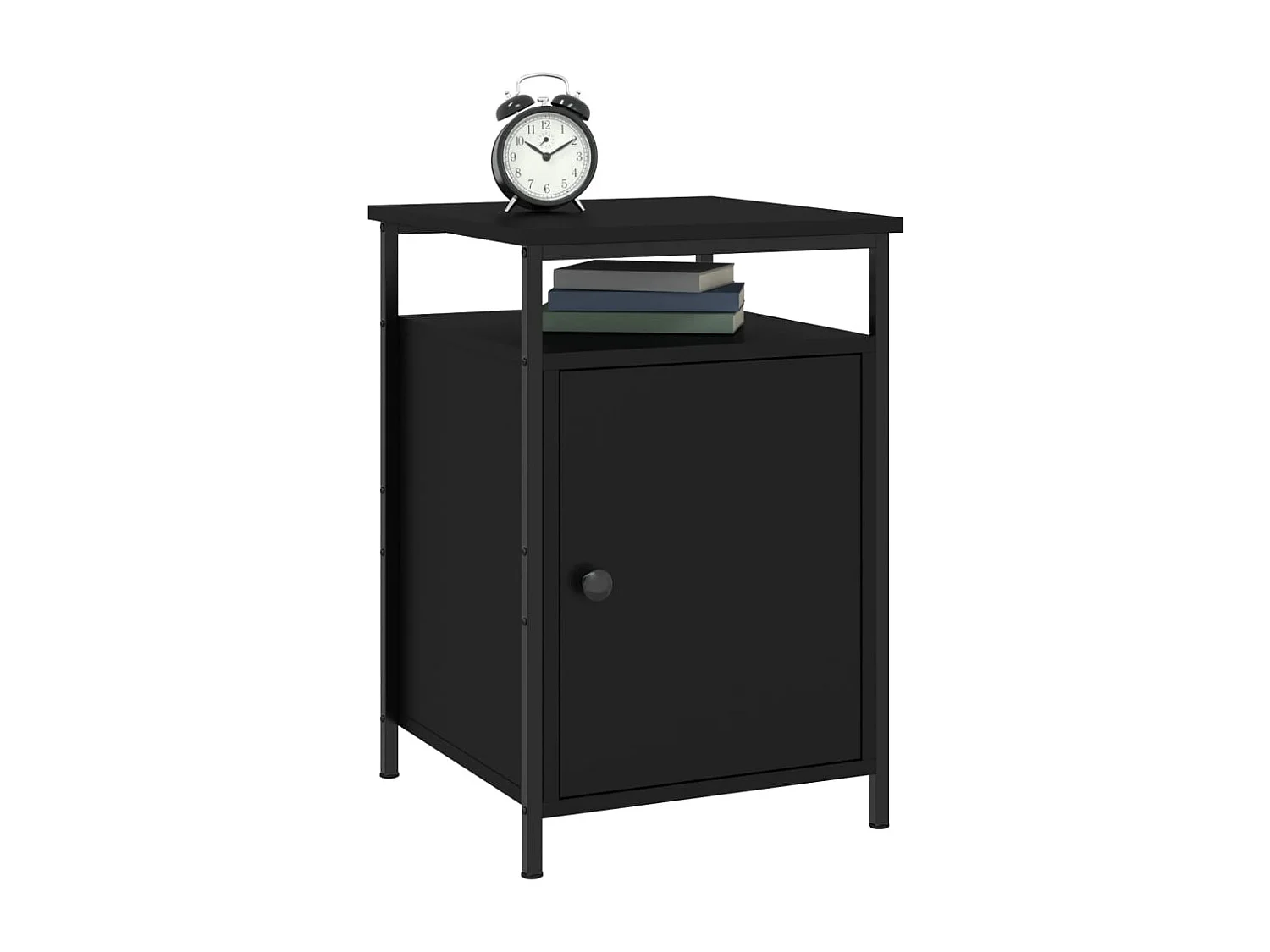 Nachttisch 2er Set-Beistelltisch-Nachttischkommode Schwarz 40x42x60 cm Holzwerkstoff SHL51363