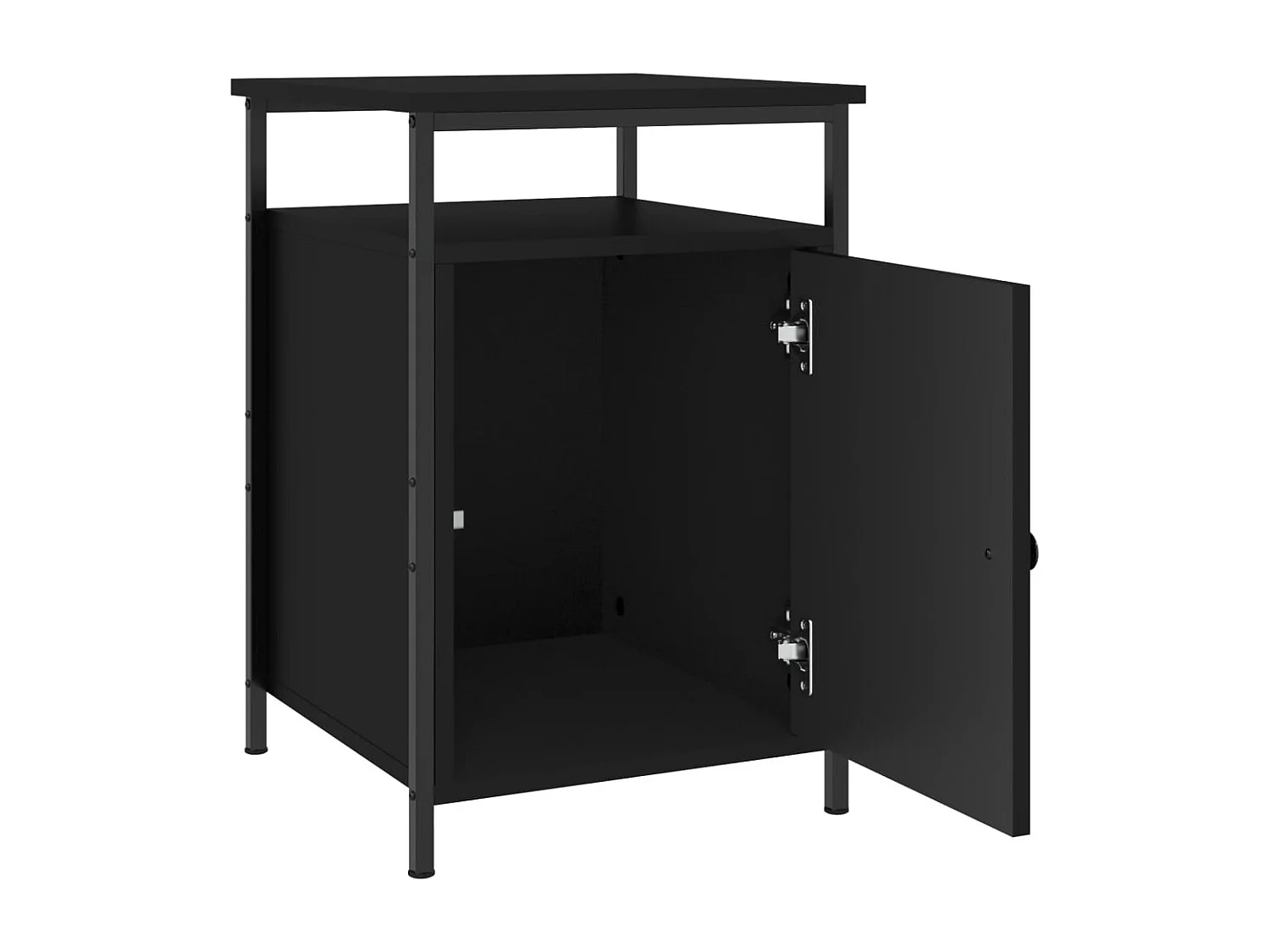 Nachttisch 2er Set-Beistelltisch-Nachttischkommode Schwarz 40x42x60 cm Holzwerkstoff SHL51363