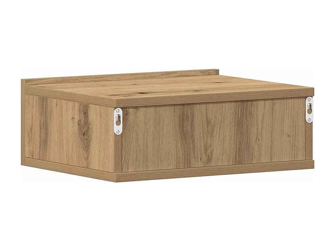 Nachttisch hängend | Wand-Nachttisch Artisan-Eiche 40x32x15 cm Holzwerkstoff SHL2629