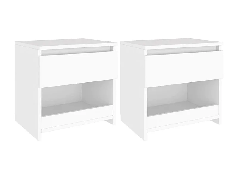 Mesitas de noche | Mesilla de noche 2 uds madera contrachapada blanco 40x30x39 cm