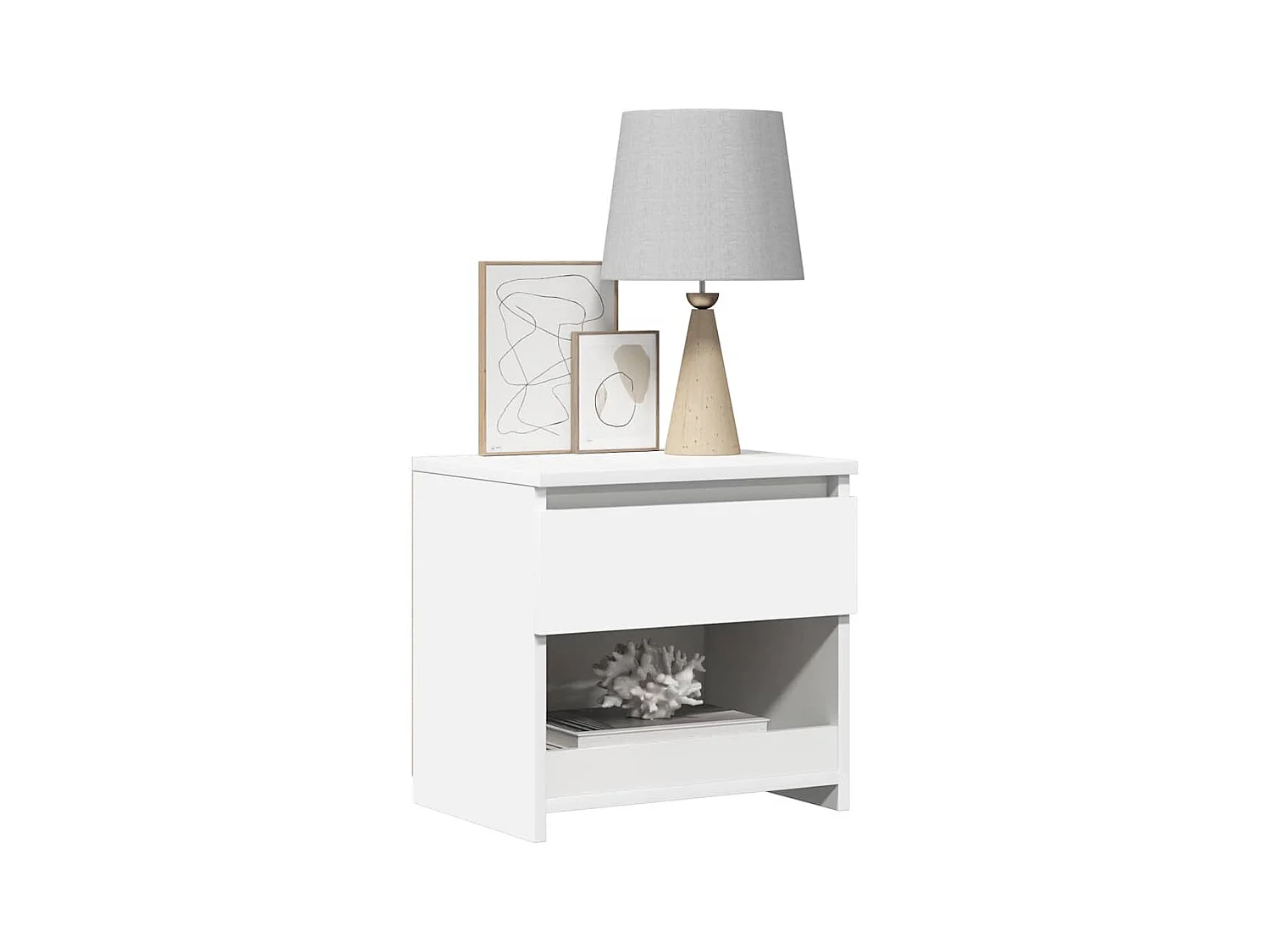 Mesitas de noche | Mesilla de noche 2 uds madera contrachapada blanco 40x30x39 cm