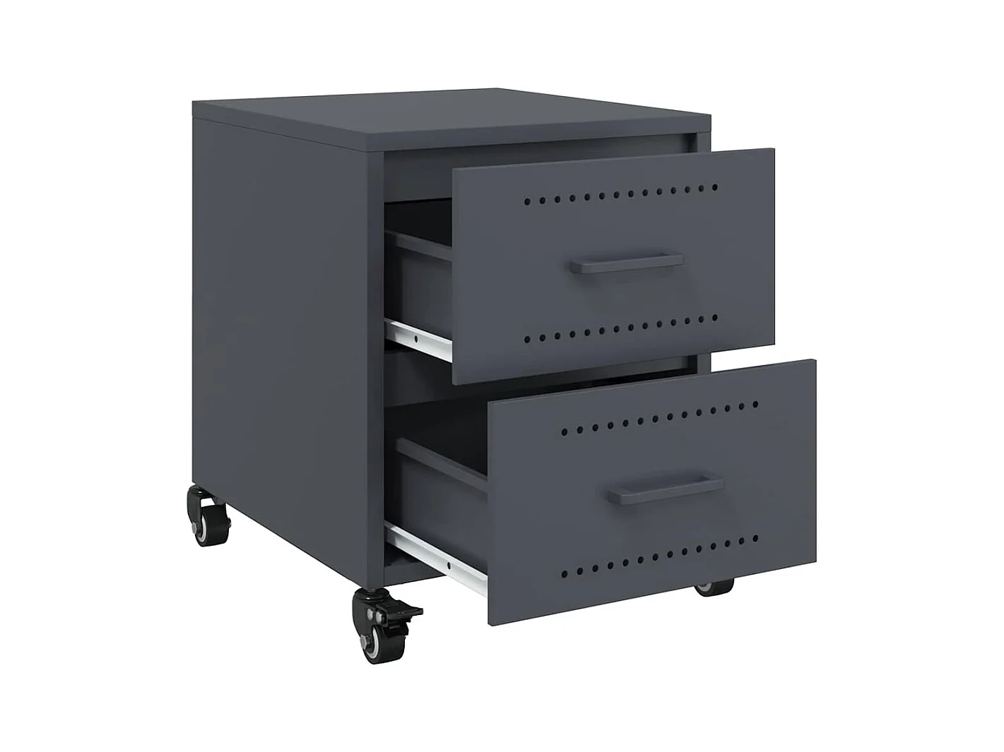 Table de chevet Étroite-Table d'appoint-Table de nuit anthracite 36x39x43,5 cm acier