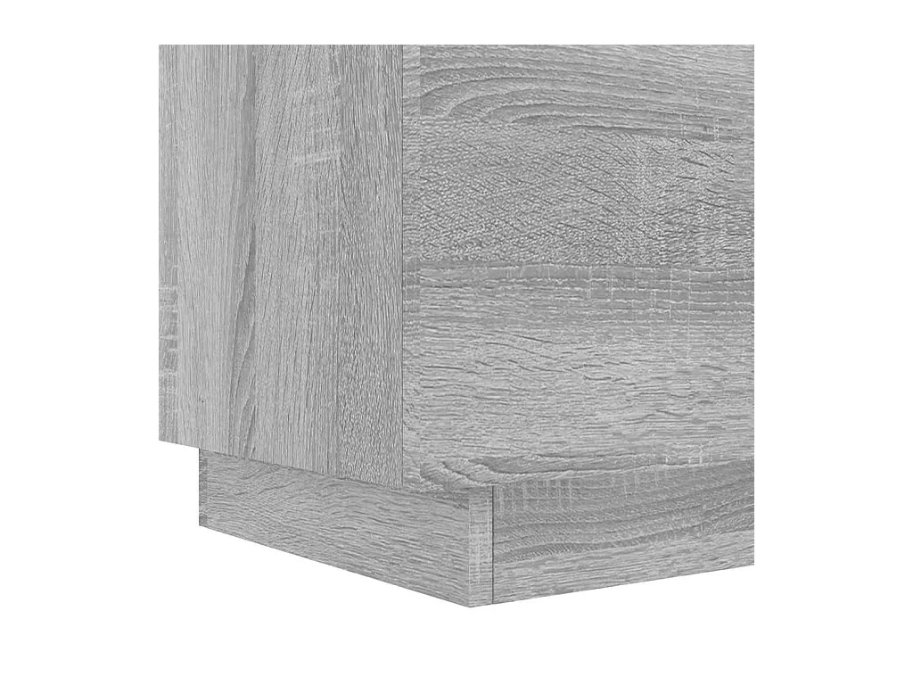 Mesita de noche | Mesilla de noche con luces LED madera de ingeniería gris Sonoma