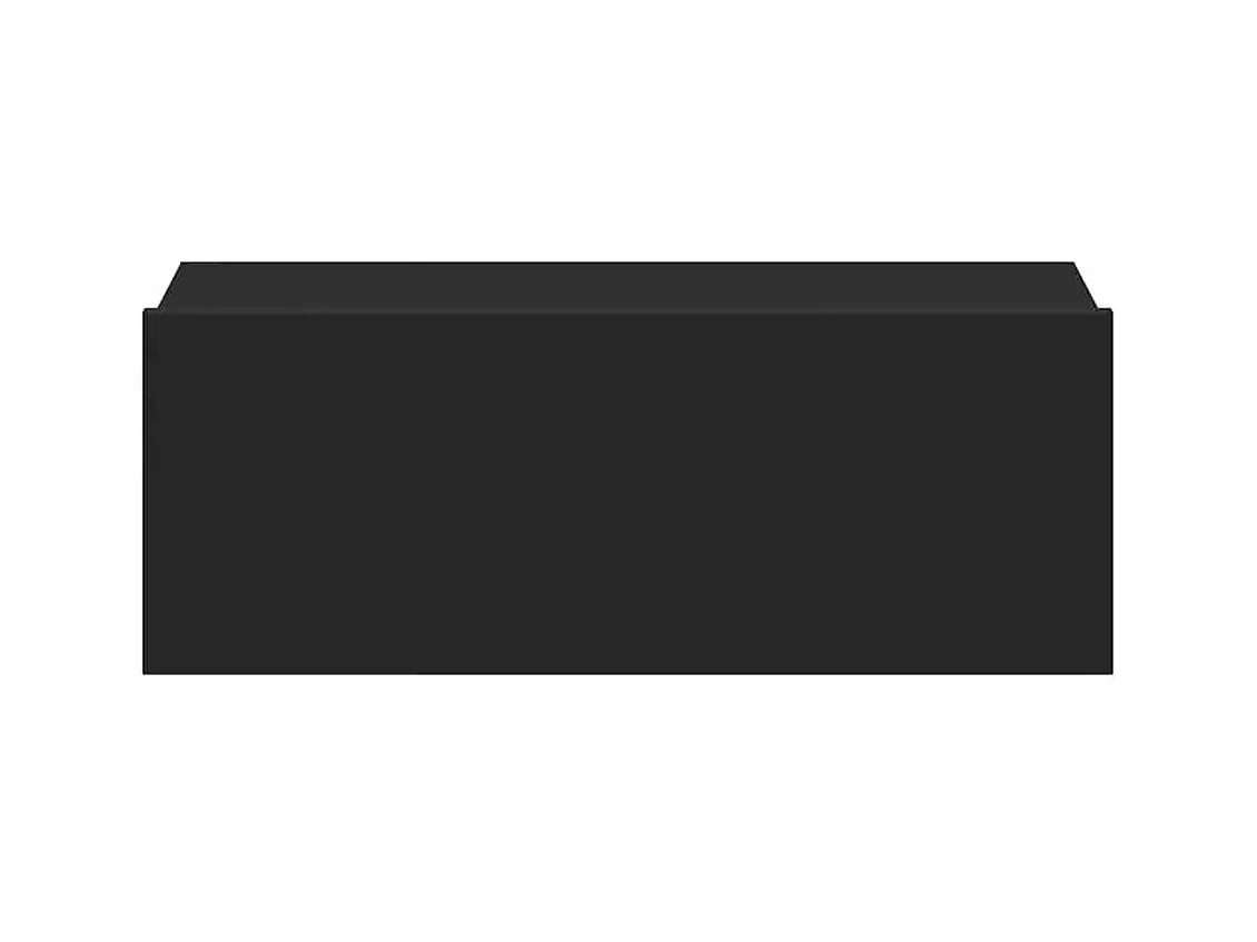 Mesitas de noche | Mesilla de noche flotantes 2 uds contrachapada negro 40x30x15cm