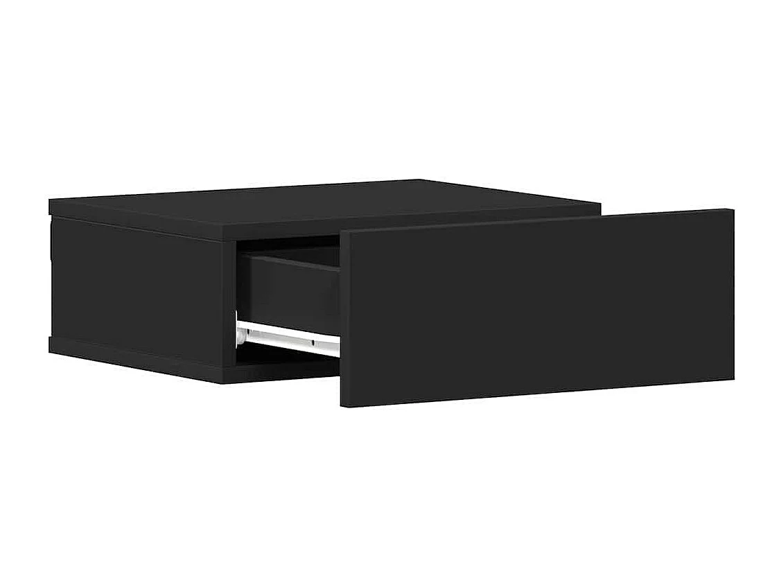 Nachttisch hängend 2er Set | Wand-Nachttische Schwarz 40x30x15 cm Holzwerkstoff SHL1740